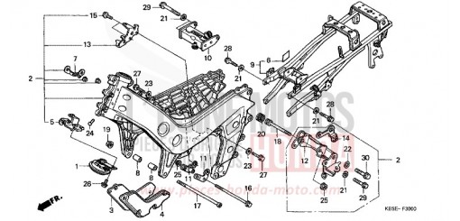 CARROSSERIE DE CHASSIS NSR125R1 de 2001